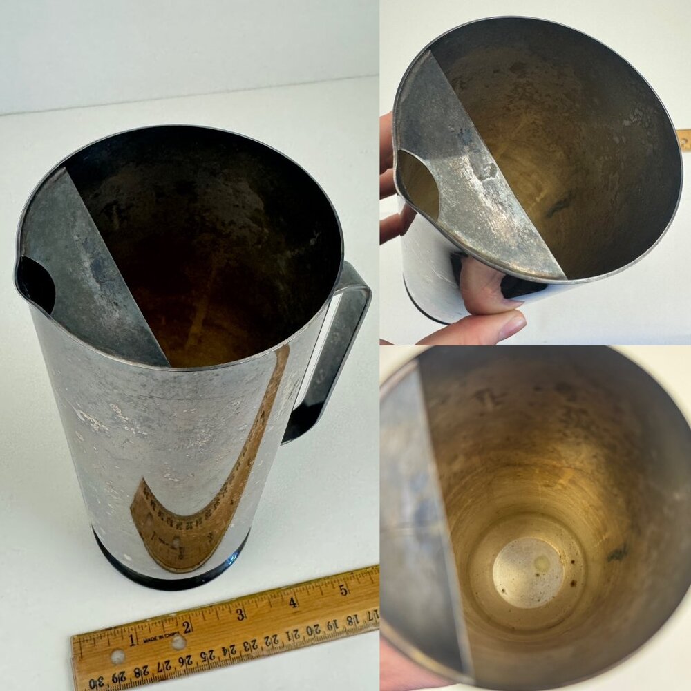 Vtg Oneida Silversmiths USA 8.25 inch Tall Thin‎ Water Pitcher Silver Plated - Picture 4 of 10